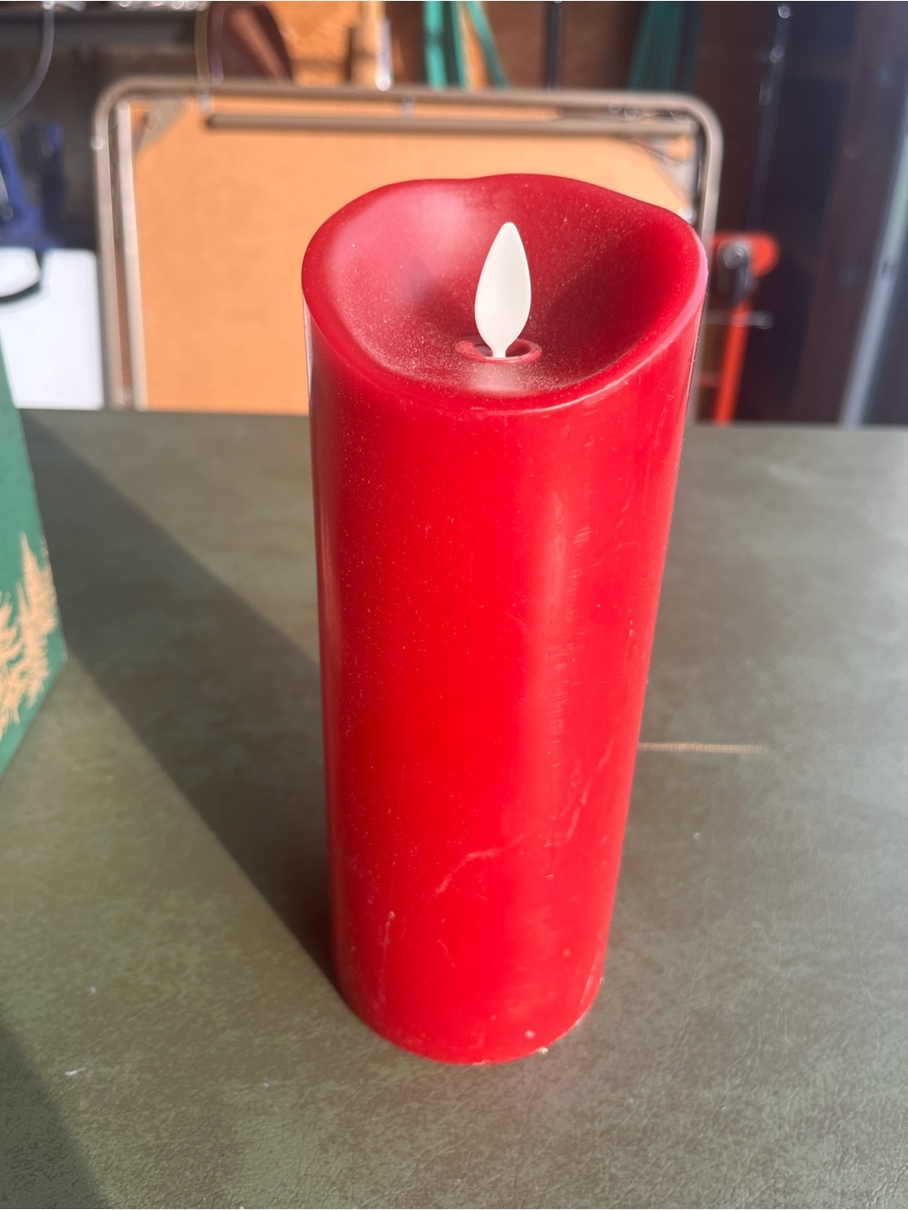 Luminara Red LED Flameless Pillar Candle